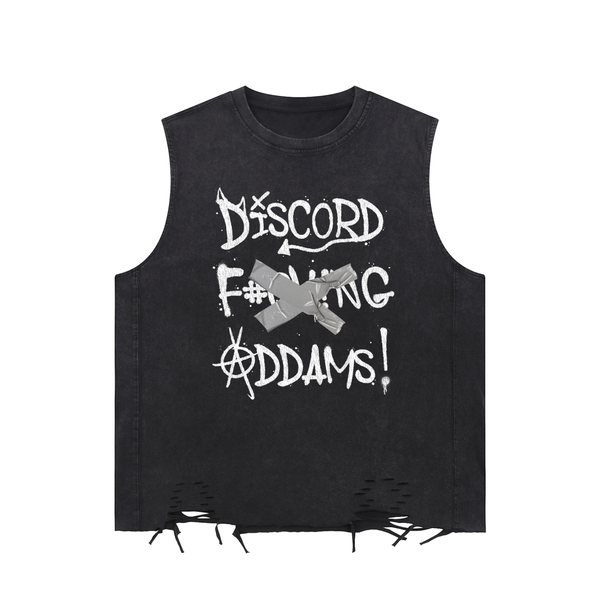 Discord F#%king Addams! Raw-Hem Oversized Tank Top