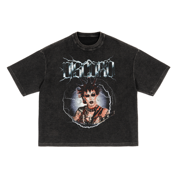 Discord Addams Waffle Knit Oversized Band Tee