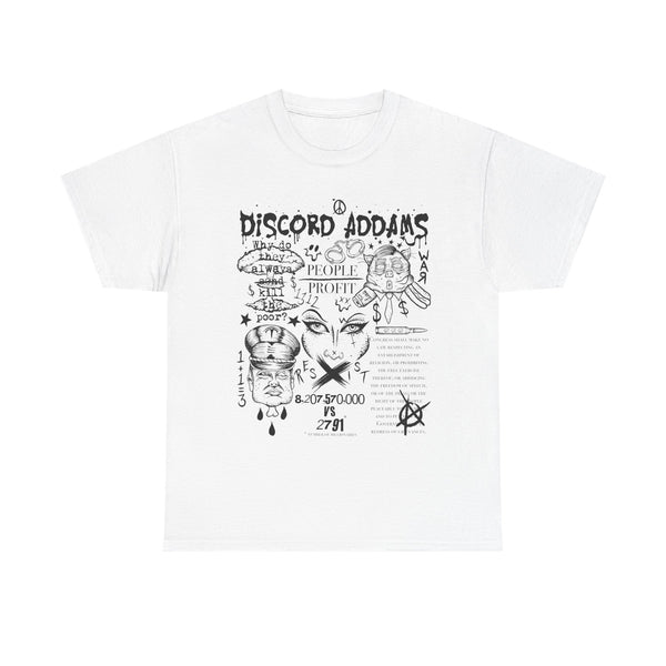 Discord Addams Hand Drawn Resist T-Shirt
