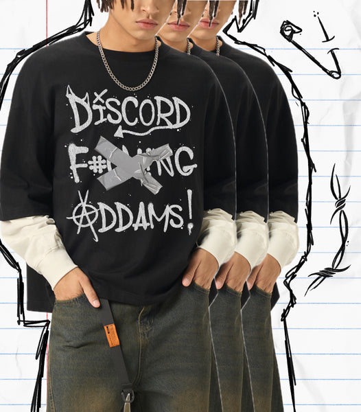 Discord F#%king Addams! Layered Long Sleeve Top