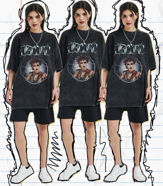 Discord Addams Waffle Knit Oversized Band Tee