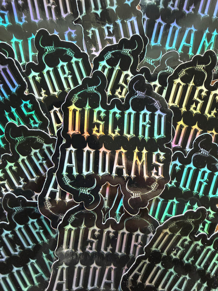 Discord Addams Barbed Holographic Sticker